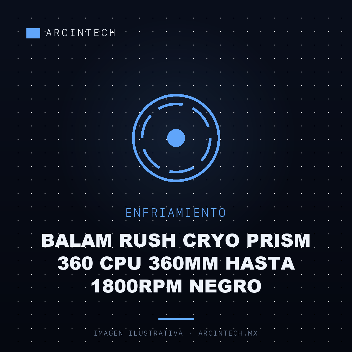 Enfriamiento Liquido Balam Rush Cryo Prism 360 CPU 360MM Hasta 1800RPM Negro