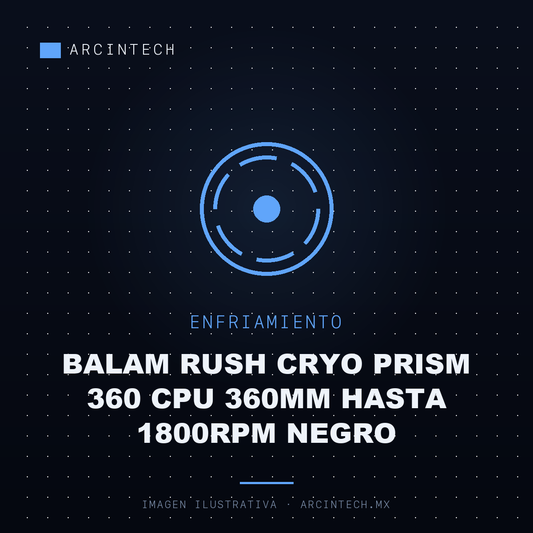 Enfriamiento Liquido Balam Rush Cryo Prism 360 CPU 360MM Hasta 1800RPM Negro