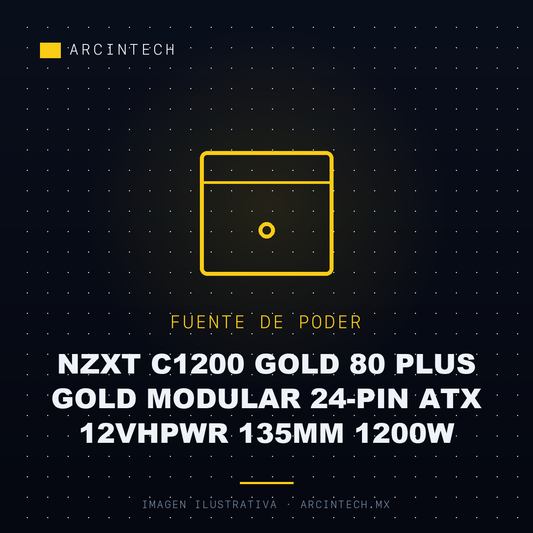Fuente de Poder NZXT C1200 Gold 80 Plus Gold Modular 24-PIN ATX 12VHPWR 135MM 1200W