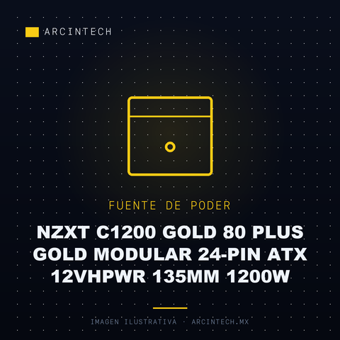 Fuente de Poder NZXT C1200 Gold 80 Plus Gold Modular 24-PIN ATX 12VHPWR 135MM 1200W