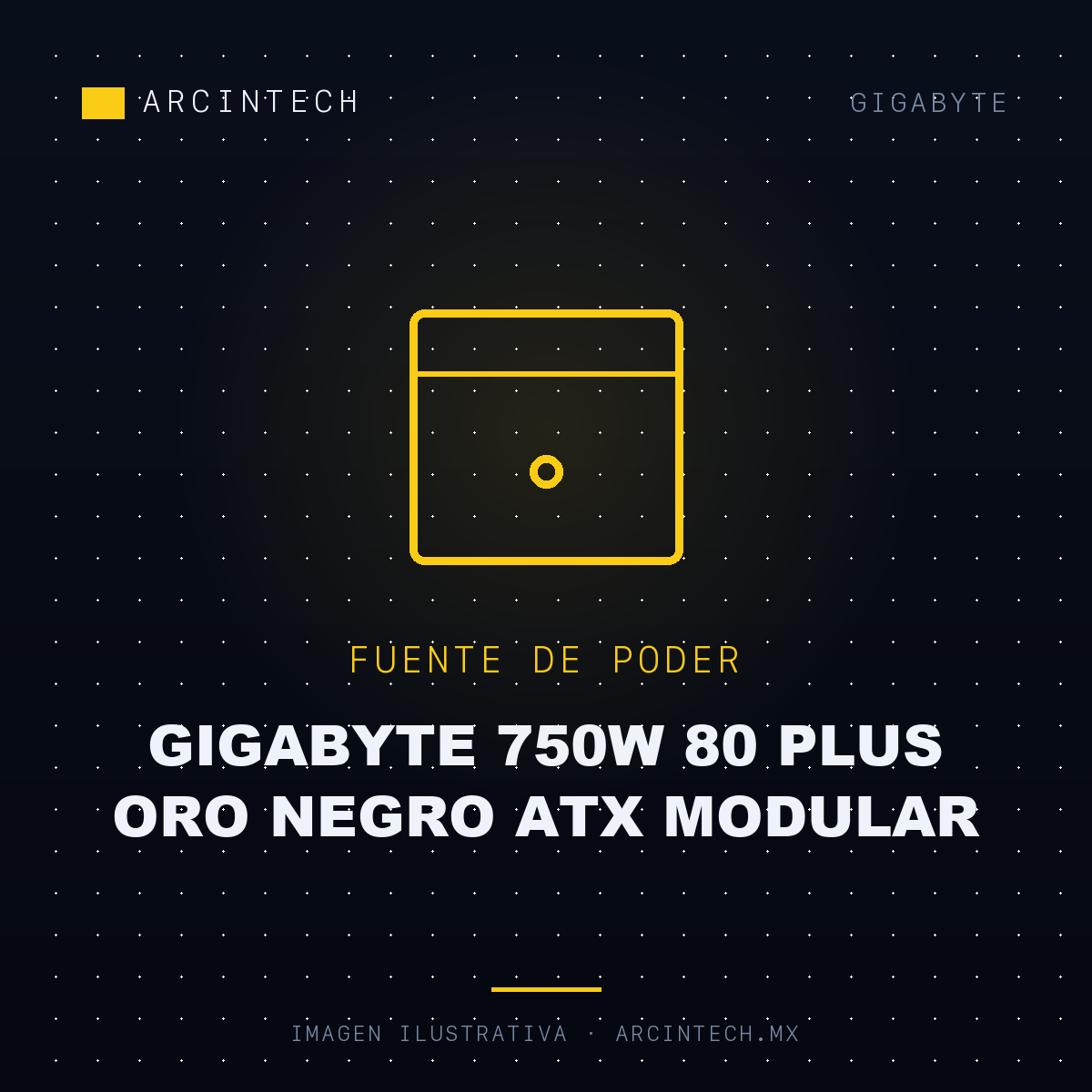 Fuente de Poder Gigabyte 750W 80 Plus Oro Negro ATX Modular