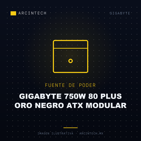 Fuente de Poder Gigabyte 750W 80 Plus Oro Negro ATX Modular