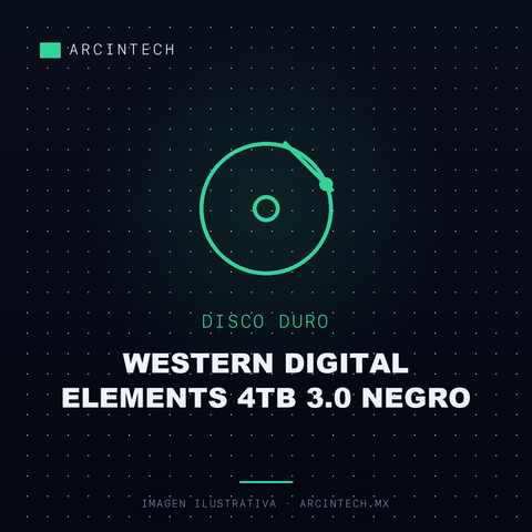 Disco Duro Externo Western Digital Elements 4TB 3.0 Negro