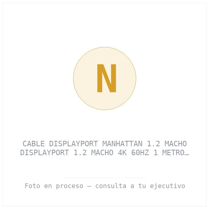 Cable Displayport Manhattan 1.2 Macho Displayport 1.2 Macho 4K 60Hz 1 Metro Negro