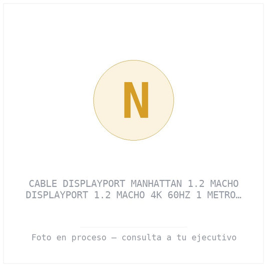 Cable Displayport Manhattan 1.2 Macho Displayport 1.2 Macho 4K 60Hz 1 Metro Negro