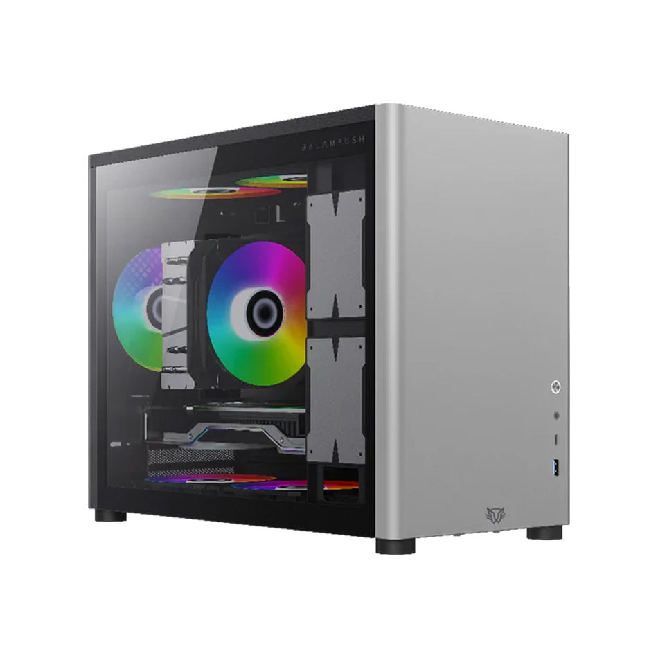 GABINETE GAMER BALAM RUSH ERIS SPECIAL GI985 M-ATX MINI TORRE CRISTAL TEMPLADO USB-C GRIS (BR-935371)