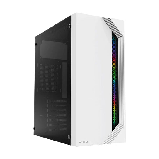 GABINETE ACTECK VIKEN GM434 FUENTE ATX 500W PANEL IZQ DE CRISTAL BLANCO (AC-935708)