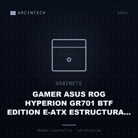 Gabinete Gamer ASUS Rog Hyperion GR701 Btf Edition E-ATX Estructura Semiabierta Ventana RGB USB 4.0 sin Fuente 4 Ventiladores Pwn Negro