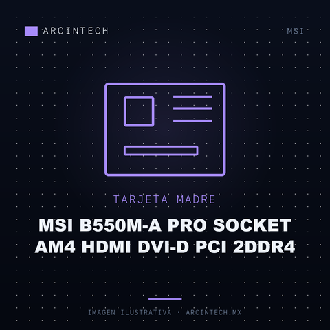 Tarjeta Madre MSI B550M-A Pro Socket AM4 HDMI Dvi-d PCI 2DDR4
