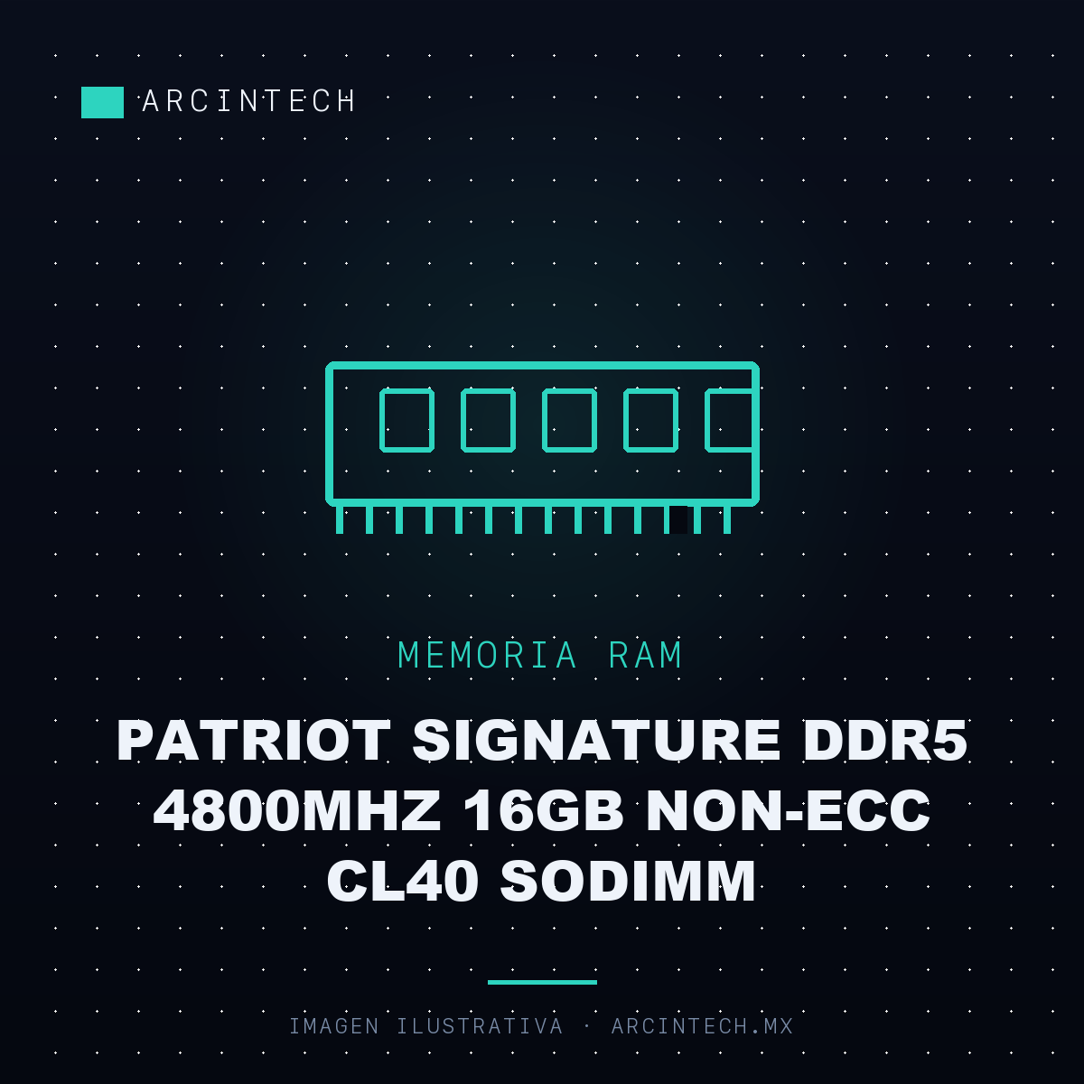 Memoria RAM Patriot Signature DDR5 4800MHz 16GB Non-ecc CL40 Sodimm