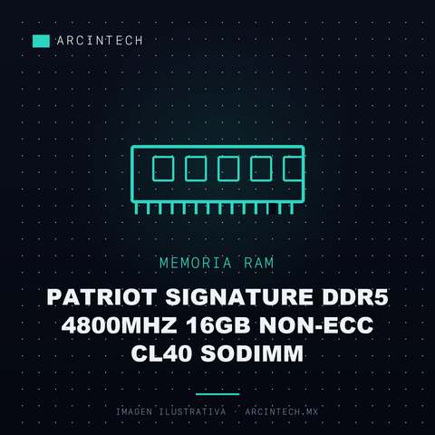 Memoria RAM Patriot Signature DDR5 4800MHz 16GB Non-ecc CL40 Sodimm