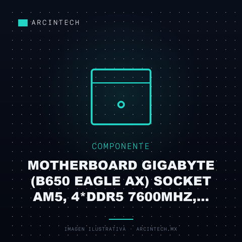 Motherboard Gigabyte (B650 Eagle Ax) Socket AM5, 4*DDR5 7600MHz, Hdmi, Dp, ATX