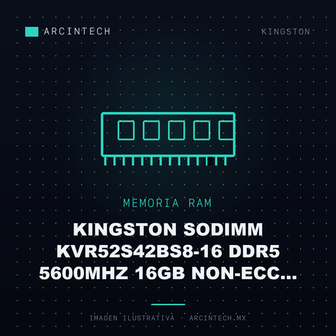 Memoria RAM Kingston Sodimm KVR52S42BS8-16 DDR5 5600MHz 16GB Non-ecc CL46