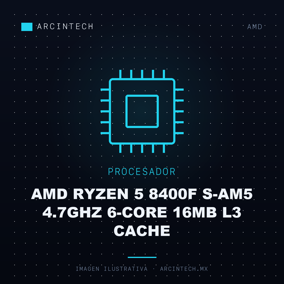 Procesador AMD Ryzen 5 8400F S-AM5 4.7GHz 6-CORE 16MB L3 Cache