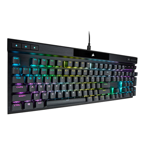 TECLADO CORSAIR K70 PRO RGB TECLAS PROFESIONALES MECANICO OPTICO ALAMBRICO PBT DOBLE CAPA RETROILUMINADO (CH-910941A-NA)