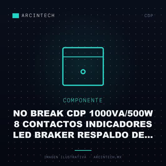 No Break Cdp 1000VA/500W 8 Contactos Indicadores LED Braker Respaldo de Batera y Sup de Picos