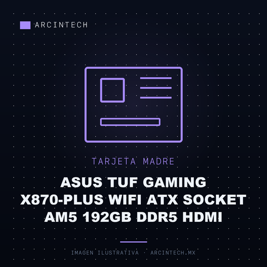 Tarjeta Madre ASUS Tuf Gaming X870-PLUS WiFi ATX Socket AM5 192GB DDR5 HDMI