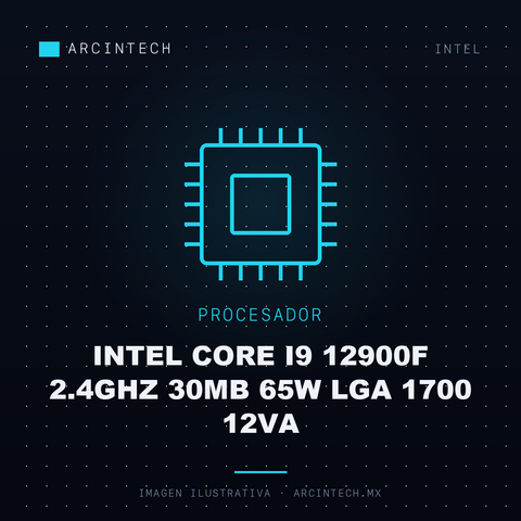 Procesador Intel Core I9 12900F 2.4GHz 30MB 65W LGA 1700 12VA