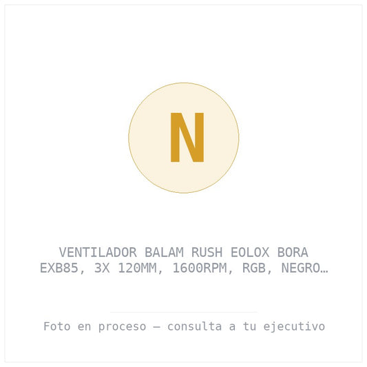 Ventilador Balam Rush Eolox Bora EXB85, 3X 120MM, 1600RPM, Rgb, Negro