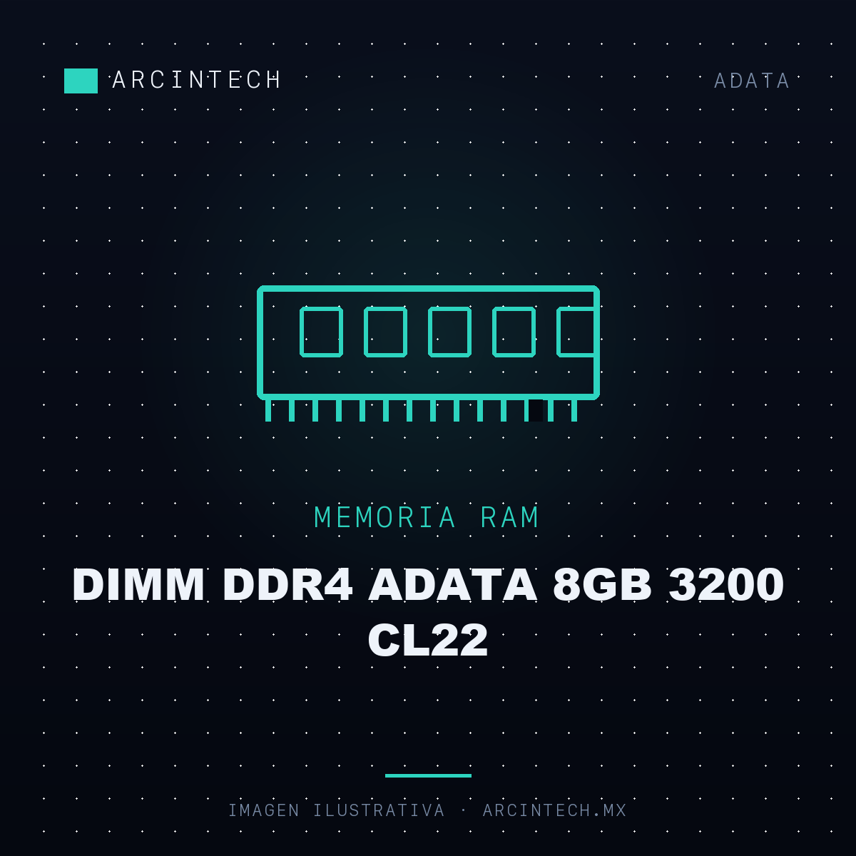 Memoria RAM Dimm DDR4 Adata 8GB 3200 CL22