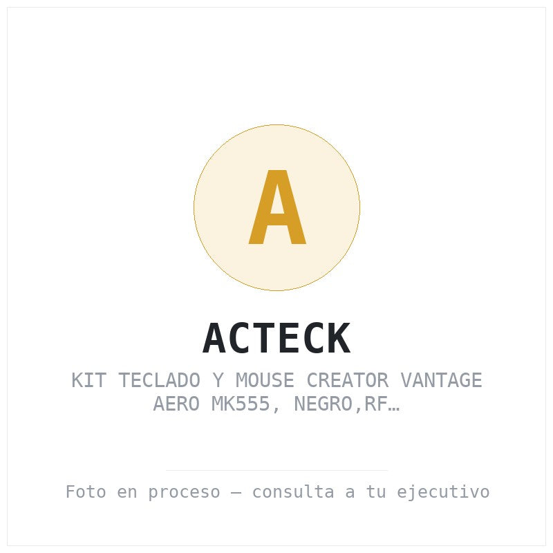 Kit Teclado y Mouse Creator Vantage Aero MK555, Negro,rf Inalambrico/bluetooth