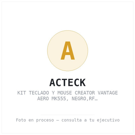 Kit Teclado y Mouse Creator Vantage Aero MK555, Negro,rf Inalambrico/bluetooth