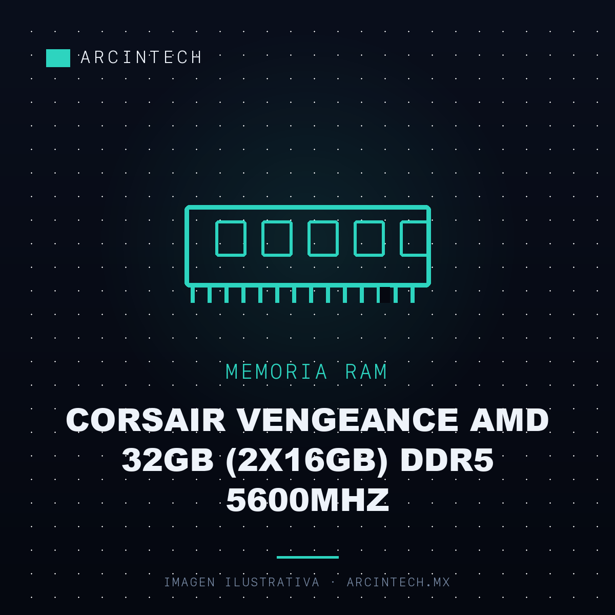 Memoria RAM Corsair Vengeance AMD 32GB (2X16GB) DDR5 5600MHz