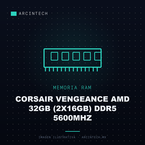 Memoria RAM Corsair Vengeance AMD 32GB (2X16GB) DDR5 5600MHz