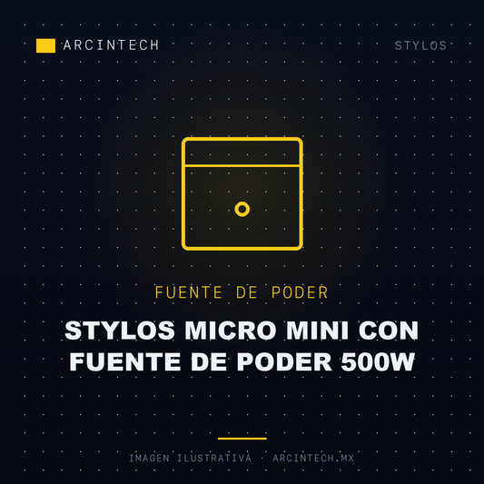Gabinete Stylos Micro Mini con Fuente de Poder 500W