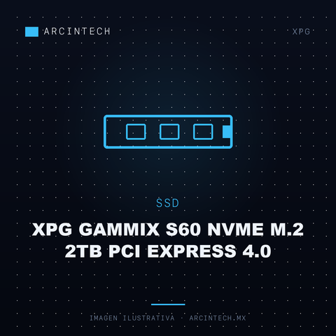 Unidad de Estado Solido SSD XPG Gammix S60 NVMe M.2 2TB PCI Express 4.0