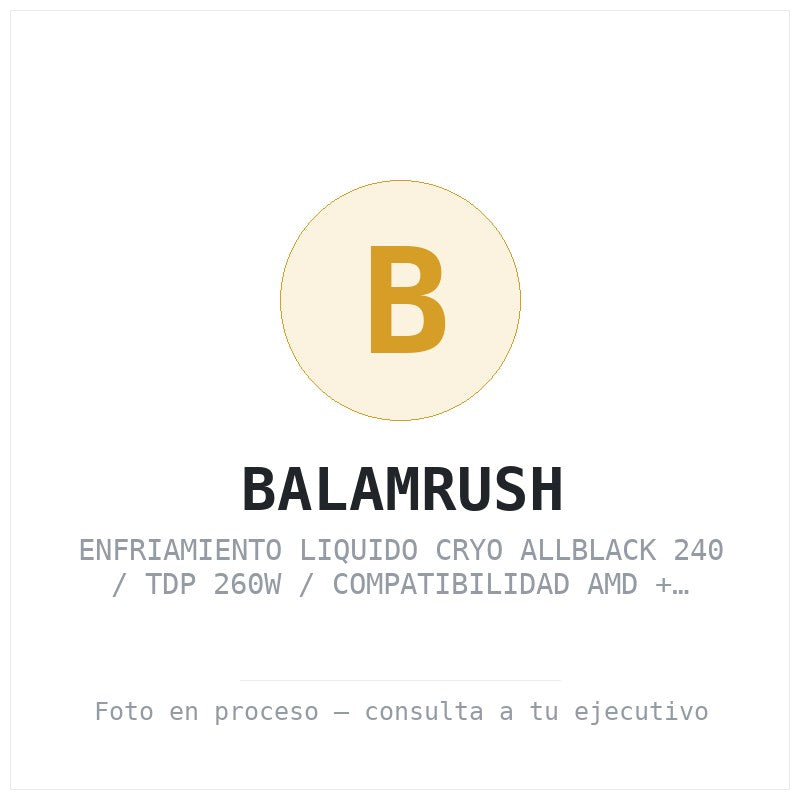 Enfriamiento Liquido Cryo Allblack 240 / TDP 260W / Compatibilidad AMD + Intel / Placa Circular / Negro