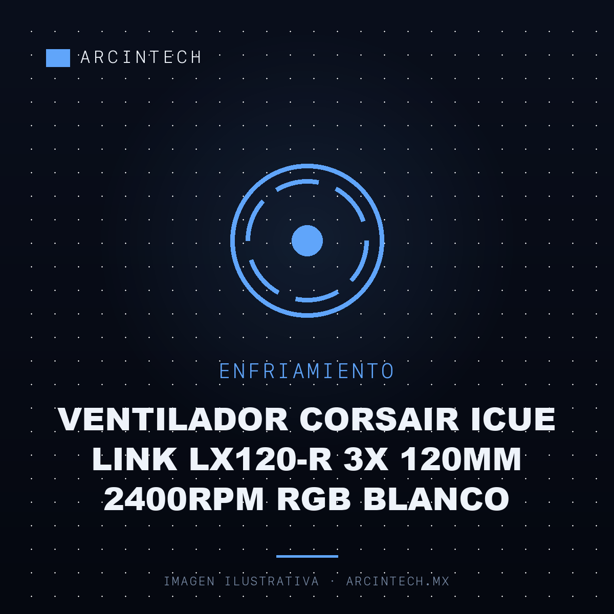 Ventilador Corsair Icue Link LX120-R 3X 120MM 2400RPM RGB Blanco