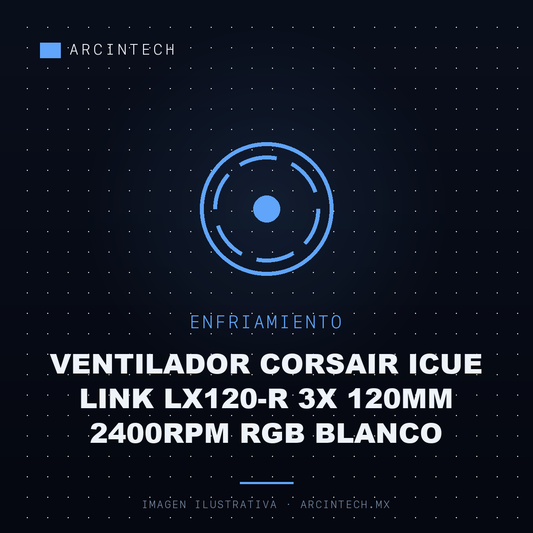 Ventilador Corsair Icue Link LX120-R 3X 120MM 2400RPM RGB Blanco