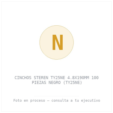 Cinchos Steren TY25NE 4.8X190MM 100 Piezas Negro