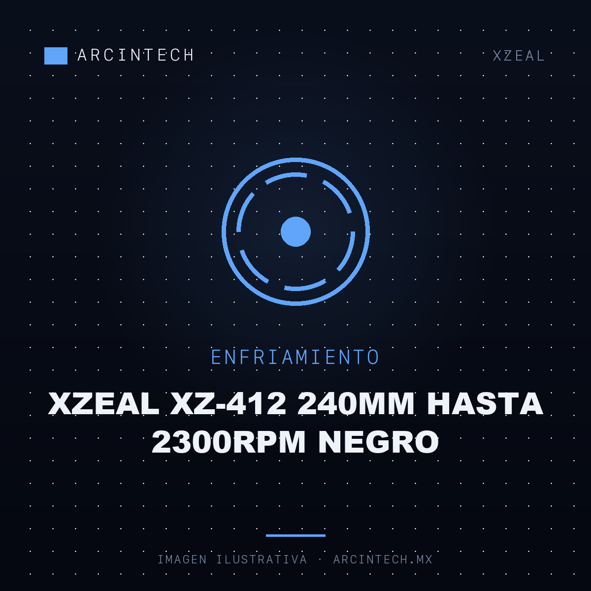 Enfriamiento Liquido Xzeal XZ-412 240MM Hasta 2300RPM Negro