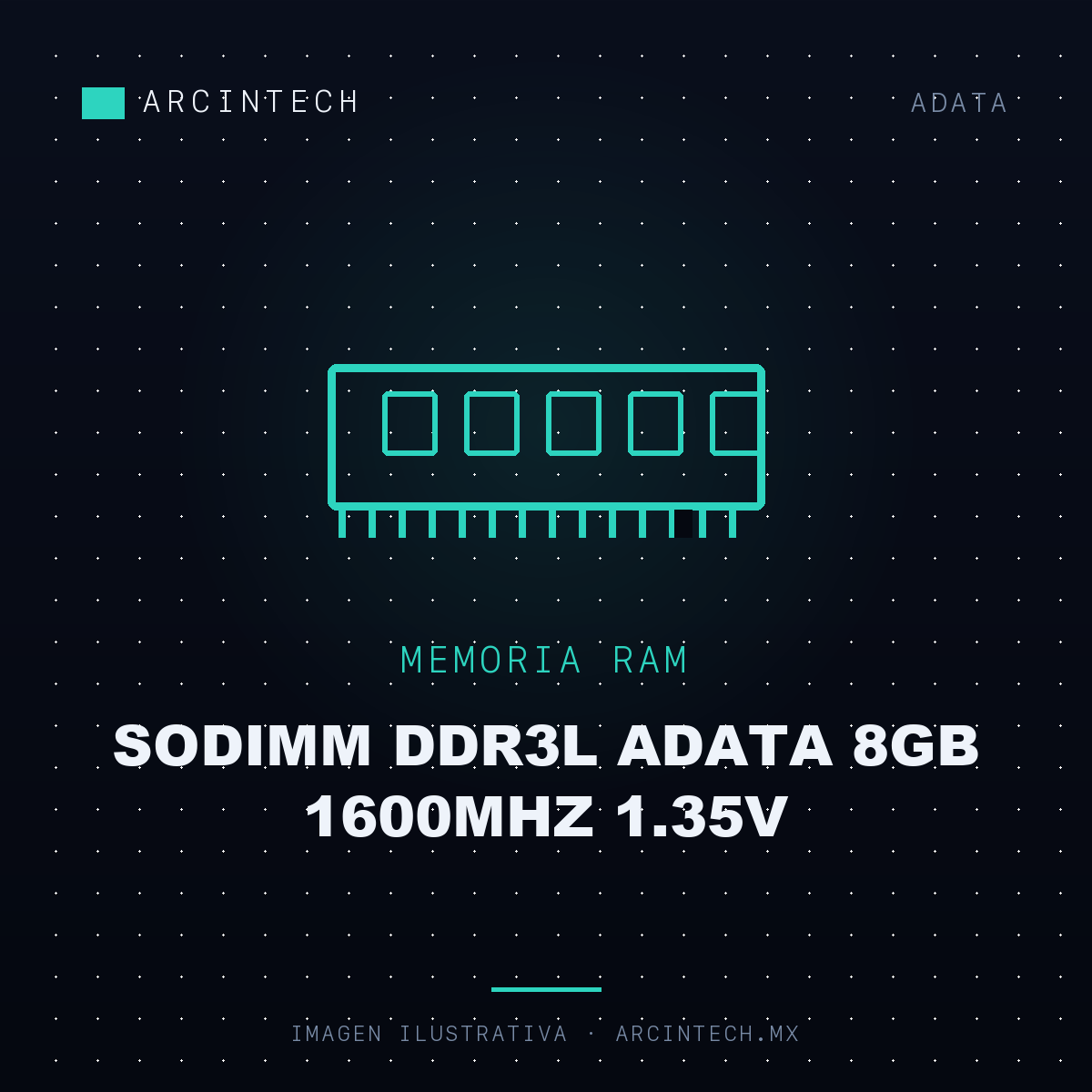 Memoria RAM Sodimm DDR3L Adata 8GB 1600MHz 1.35V