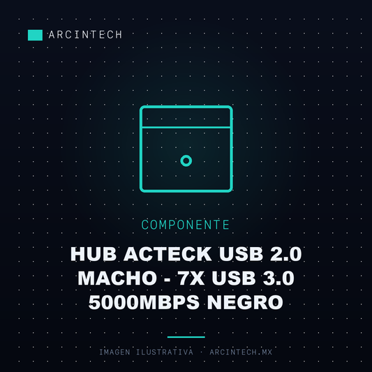 Hub Acteck USB 2.0 Macho - 7X USB 3.0 5000MBPS Negro