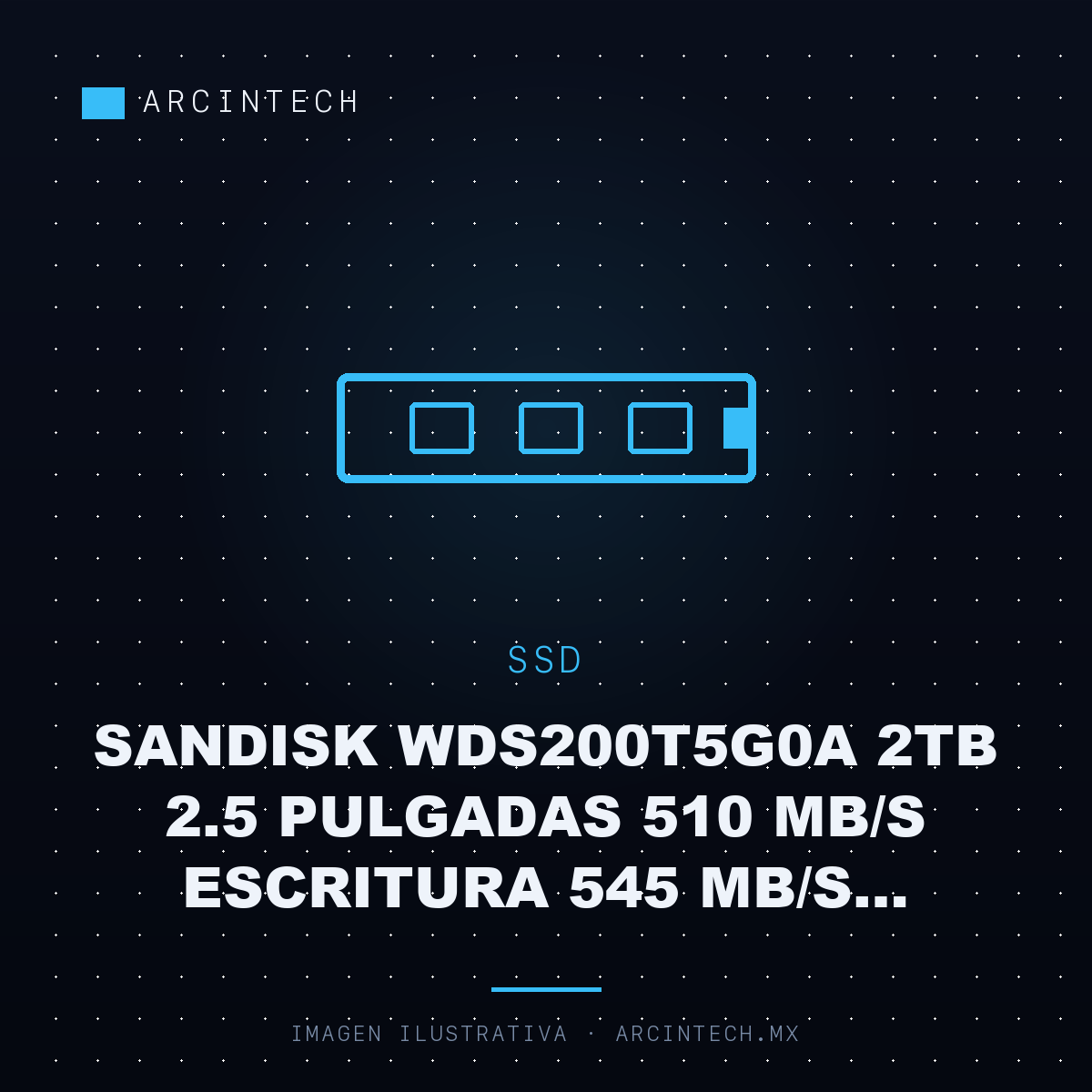 Unidad de Estado Solido SSD Sandisk WDS200T5G0A 2TB 2.5 Pulgadas 510 Mb/s Escritura 545 Mb/s Lectura SATA Iii