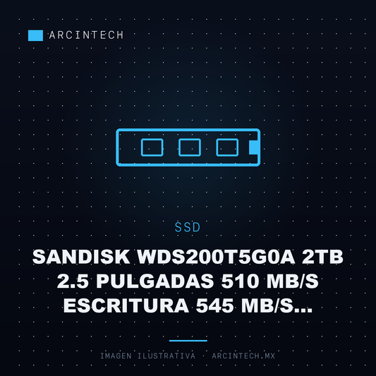 Unidad de Estado Solido SSD Sandisk WDS200T5G0A 2TB 2.5 Pulgadas 510 Mb/s Escritura 545 Mb/s Lectura SATA Iii