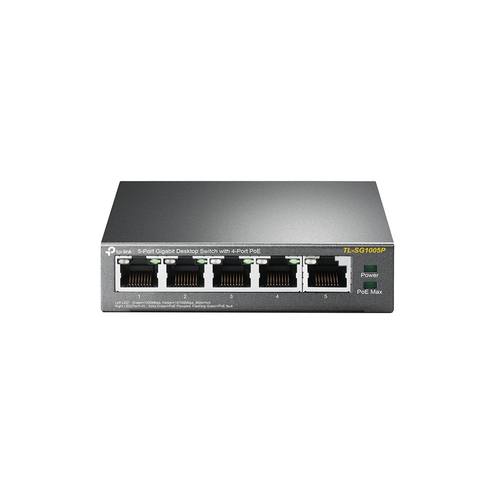 Switch Tp Link TL-SG1005P de Sobre Mesa de 5 Puertos Perps Gigabit con 4 Puertos Poe