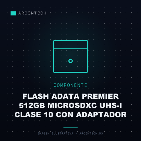 Memoria Flash Adata Premier 512GB Microsdxc Uhs-i Clase 10 con Adaptador