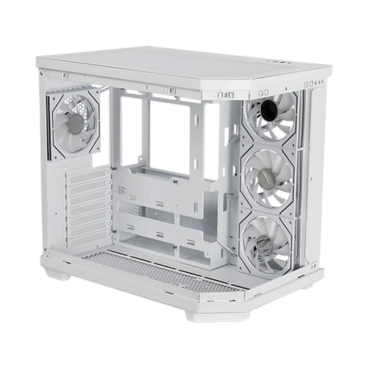 GABINETE BALAM RUSH TANK MASTER 9600 TB VENTANA RGB MIDI-TOWER SIN FUENTE 3 VENTILADORES RGB INSTALADOS BLANCO (BR-938686)