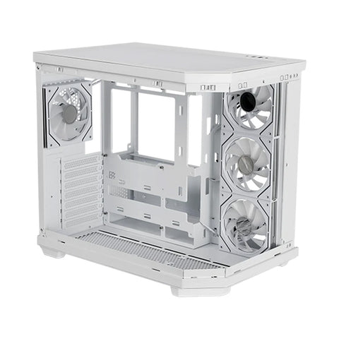 GABINETE BALAM RUSH TANK MASTER 9600 TB VENTANA RGB MIDI-TOWER SIN FUENTE 3 VENTILADORES RGB INSTALADOS BLANCO (BR-938686)