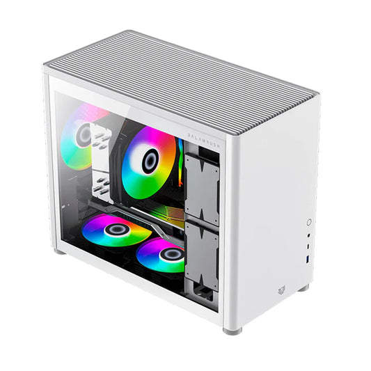 GABINETE GAMER BALAM RUSH ERIS FROST GI985 M-ATX MINI TORRE CRISTAL TEMPLADO USB-C BLANCO (BR-935647)