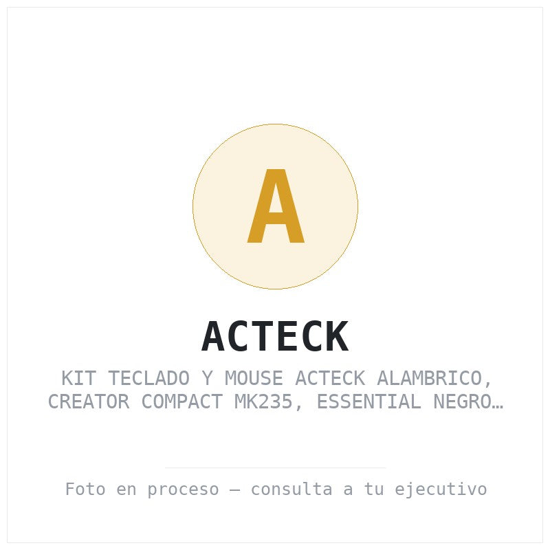 Kit Teclado y Mouse Acteck Alambrico, Creator Compact MK235, Essential Negro