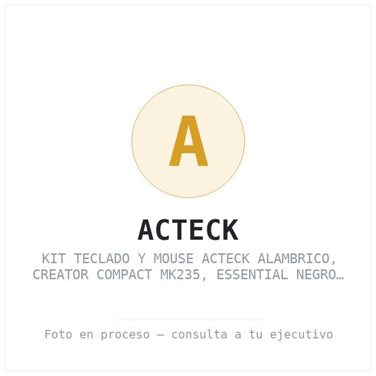Kit Teclado y Mouse Acteck Alambrico, Creator Compact MK235, Essential Negro