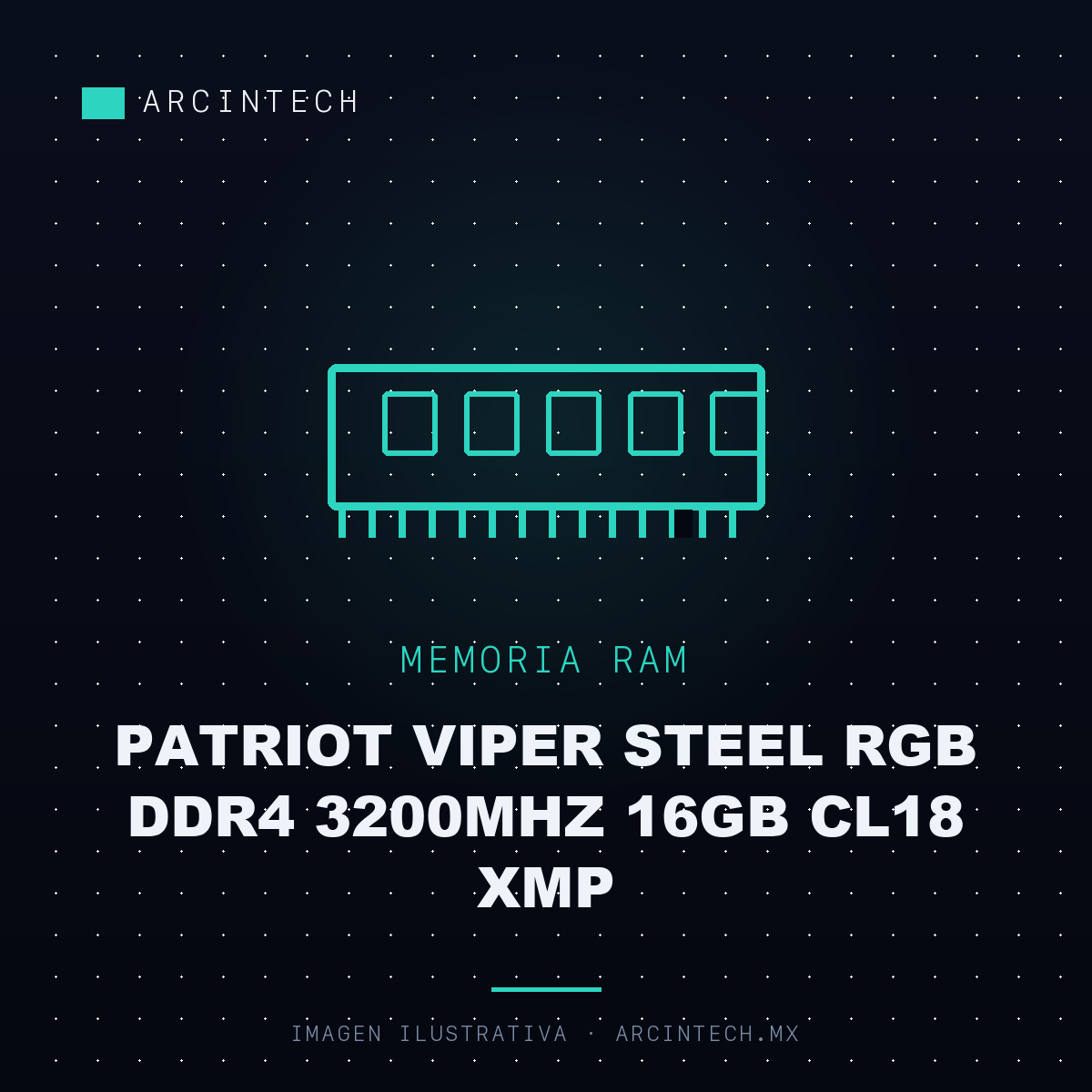 Memoria RAM Patriot Viper Steel RGB DDR4 3200MHz 16GB CL18 Xmp