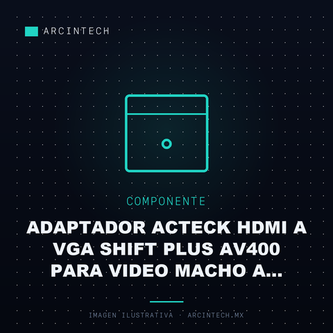 Adaptador Acteck HDMI a VGA Shift Plus AV400 para Video Macho a Hembra Negro