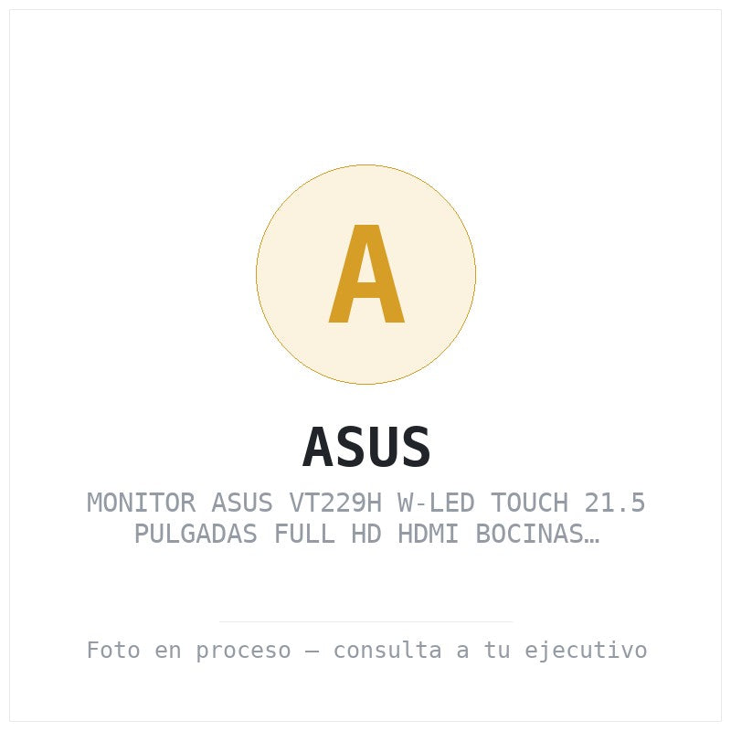Monitor ASUS VT229H W-led Touch 21.5 Pulgadas Full HD HDMI Bocinas Integradas (2 X 1.5W) Negro