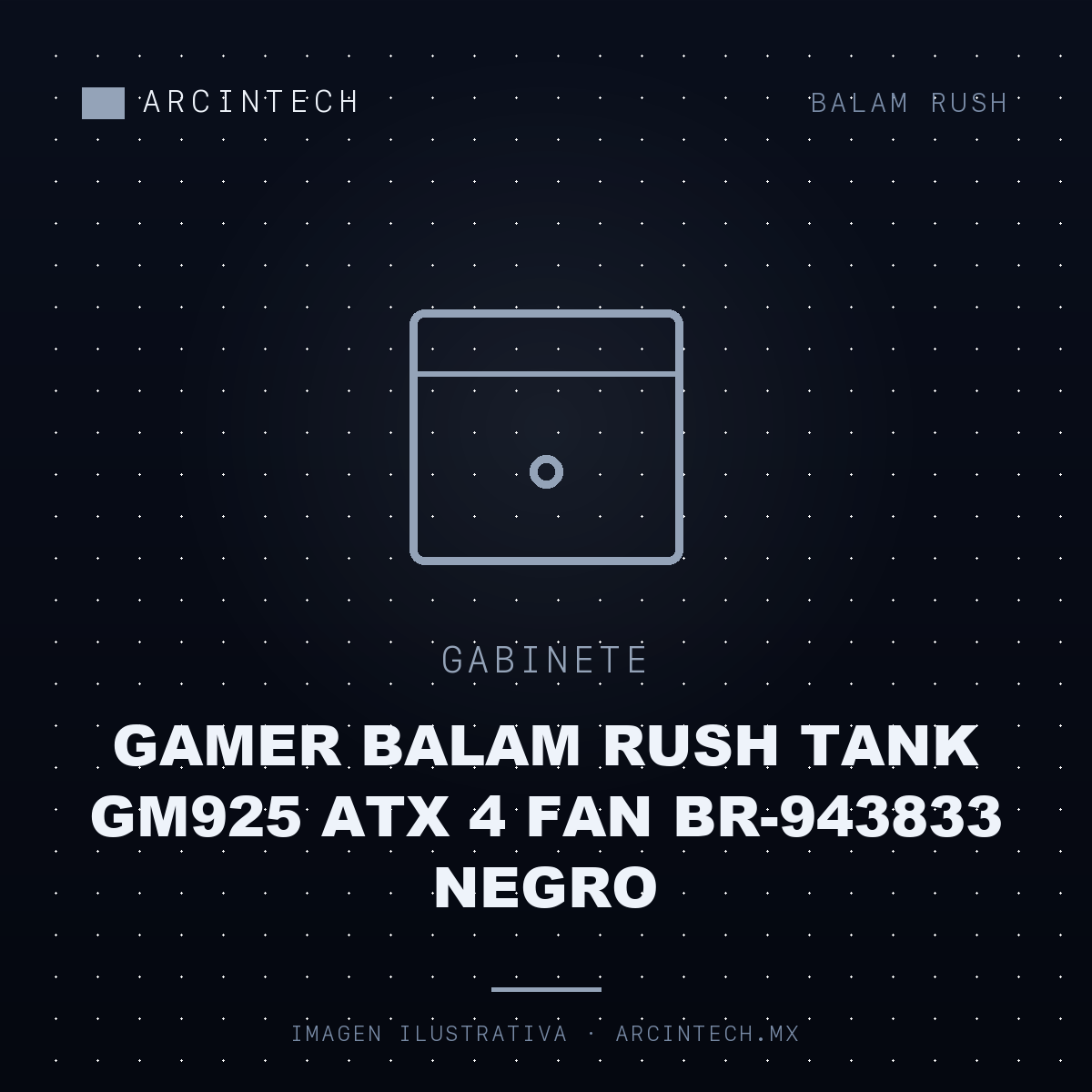 Gabinete Gamer Balam Rush Tank GM925 ATX 4 Fan BR-943833 Negro